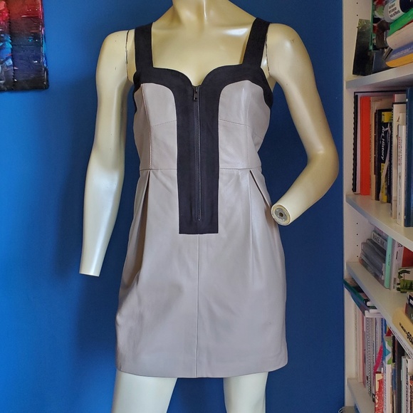 ♻️DONATED ♻️ 💄TAKE IT SALE💋American Retro Mini Leather Dress - Picture 2 of 9